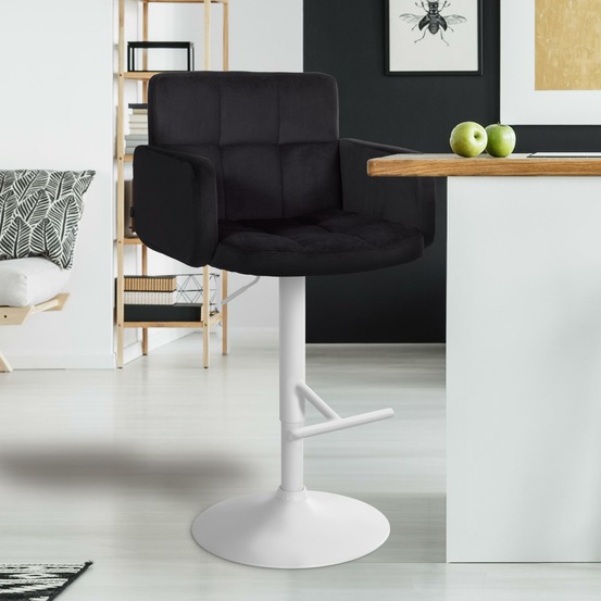 Tabouret de bar los angeles velours blanc