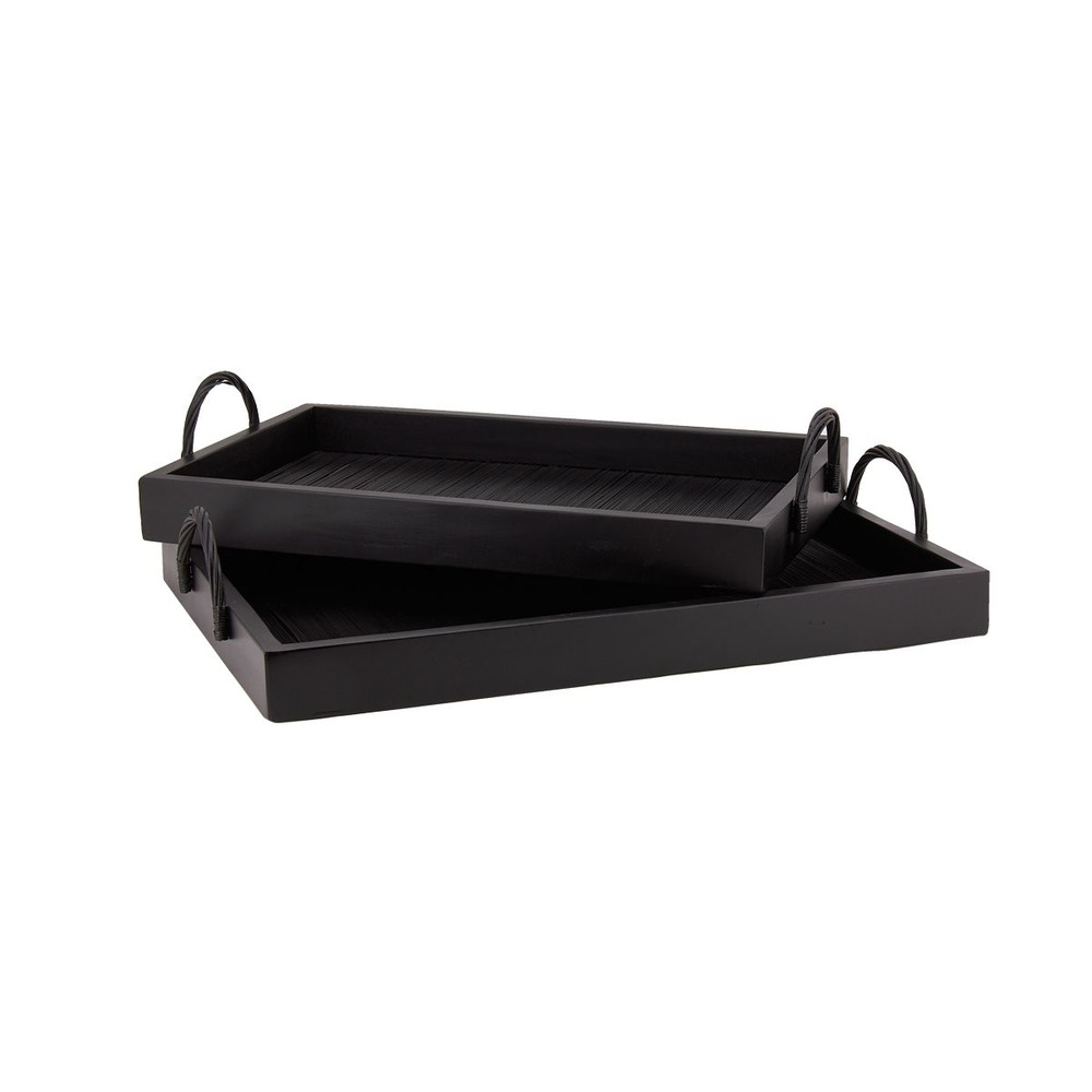 Plateaux en bambou et bois s (lot de 2)