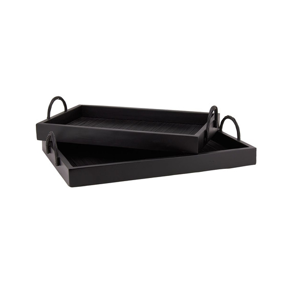 Plateaux en bambou et bois s (lot de 2)