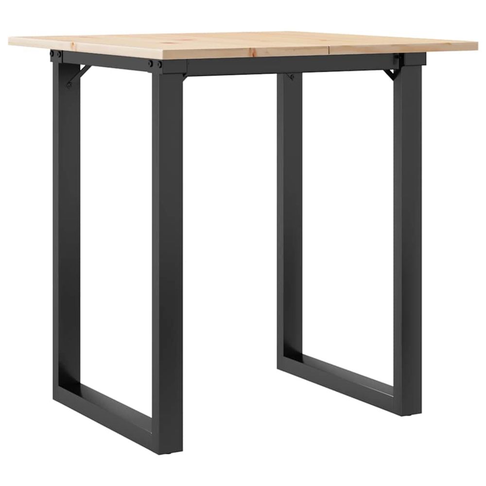 Table à manger cadre en o 70x70x75 cm bois de pin massif acier