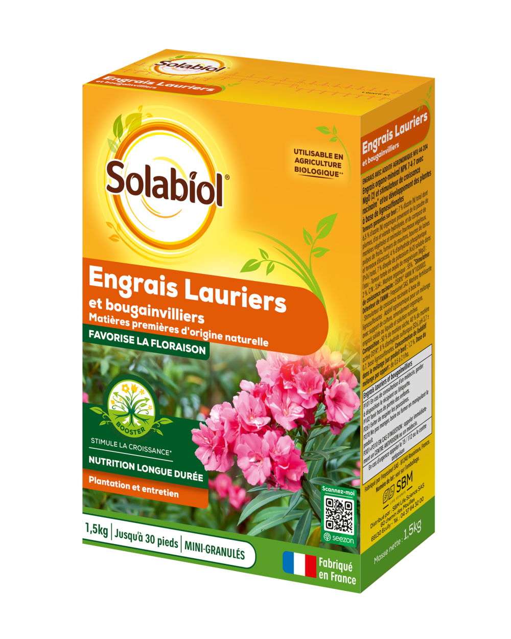 Solabiol solaury15 engrais lauriers et bougainvilliers - 1,5 kg