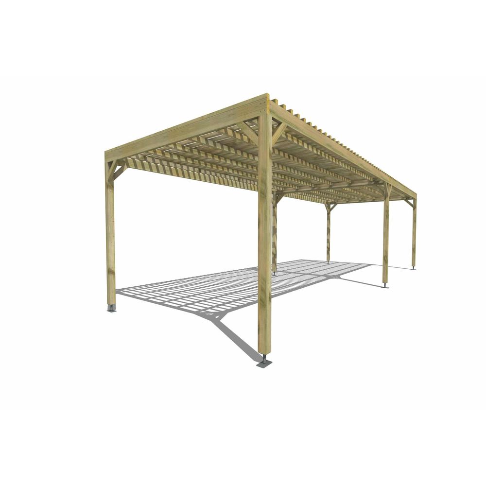 Pergola bois • 9m x 3m • indépendante • sens largeur • lattage bois • livraison comprise