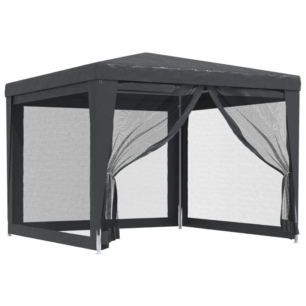 Tente de fête avec 4 parois latérales en maille anthracite 3x3m