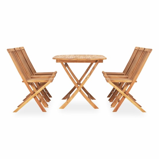 Ensemble à manger d'extérieur pliable 7 pcs bois solide de teck