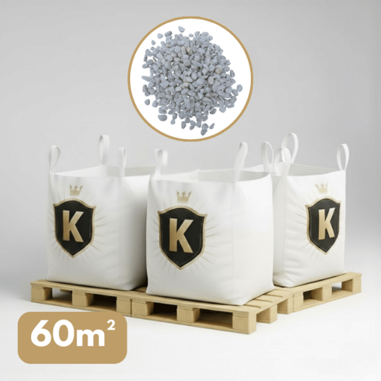 Galet blanc 8/12 mm – pack 3 big bag +/- 1,5t – 60 m²