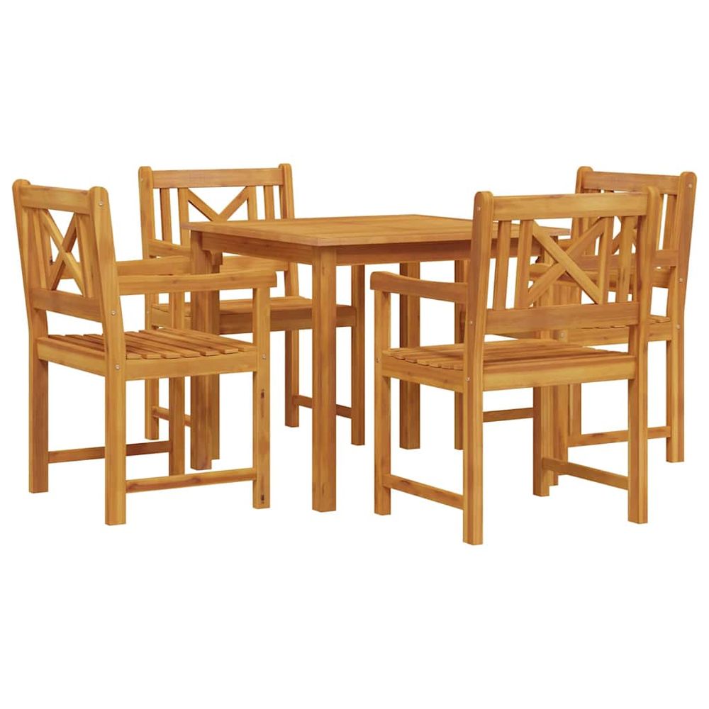 Ensemble de salle à manger pour jardin 5 pc marron