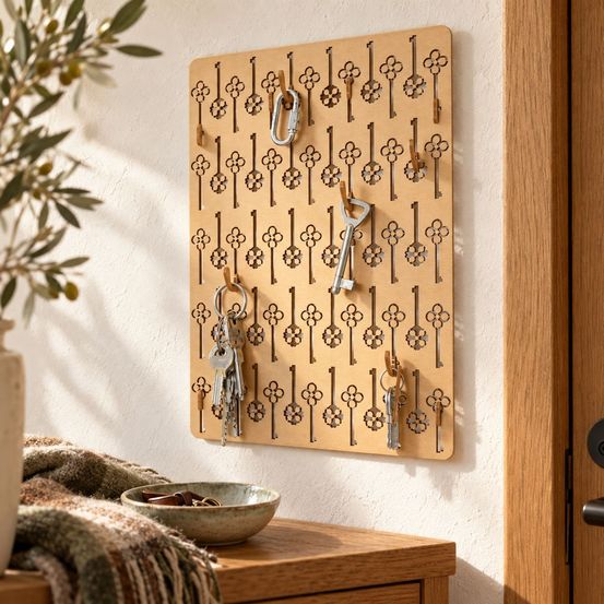 Décoration murale porte-clés en bois à assembler | cléothèque