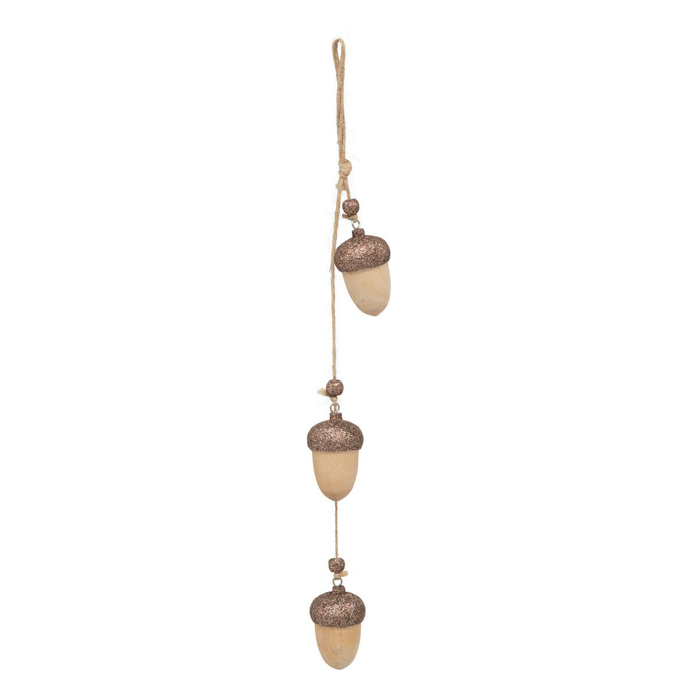 Suspension de noël 3 glands en bois h 40 cm