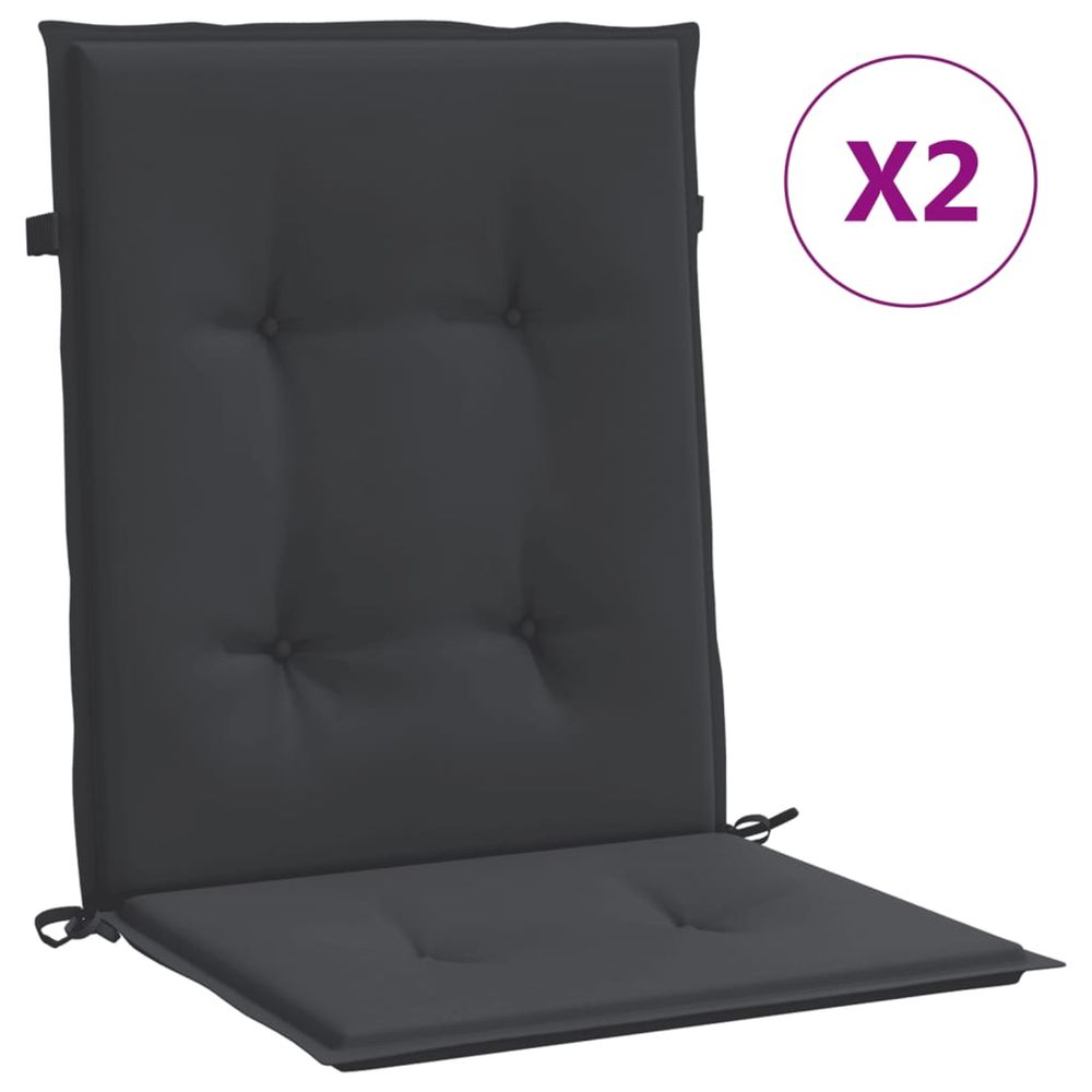 Coussins de chaise de jardin 2 pc noir 100 x 50 x 3 cm
