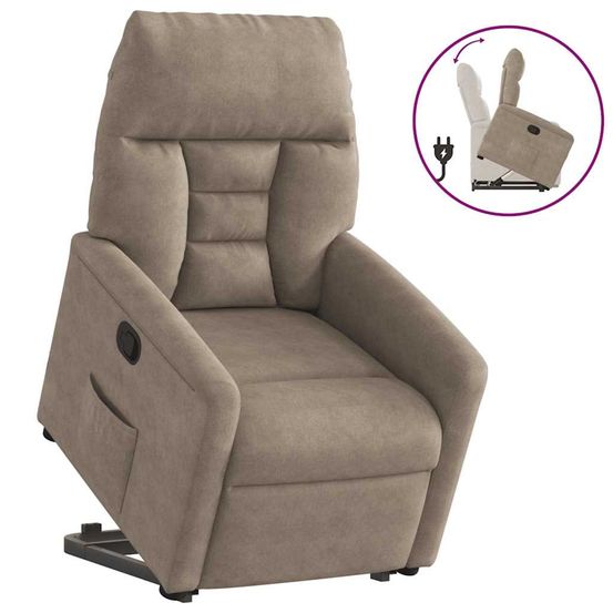 Fauteuil inclinable taupe tissu microfibre