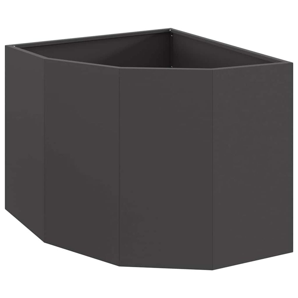 Jardinière d'extérieur d'angle noir 60 x 60 x 50 cm acier