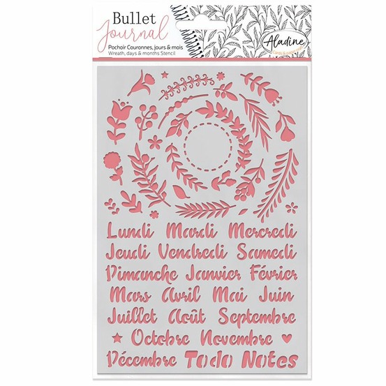 Pochoir pour agenda - couronnes, jours et mois