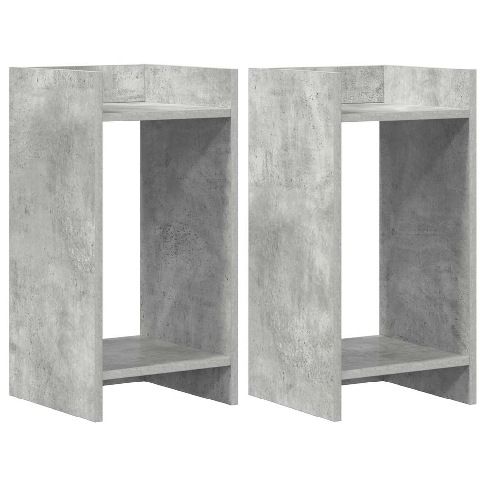 Support de plante 2 pièces gris béton 30 x 30 x 60 cm