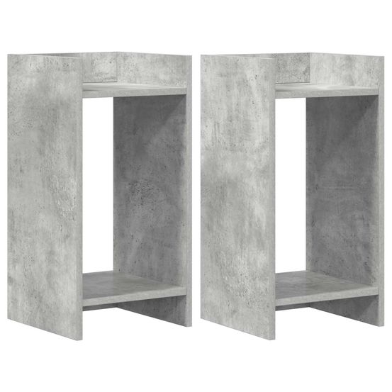 Support de plante 2 pièces gris béton 30 x 30 x 60 cm