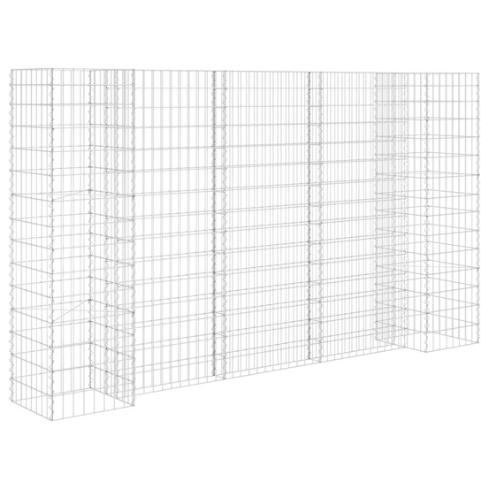 Jardinière à gabion en h fil d'acier 260x40x150 cm