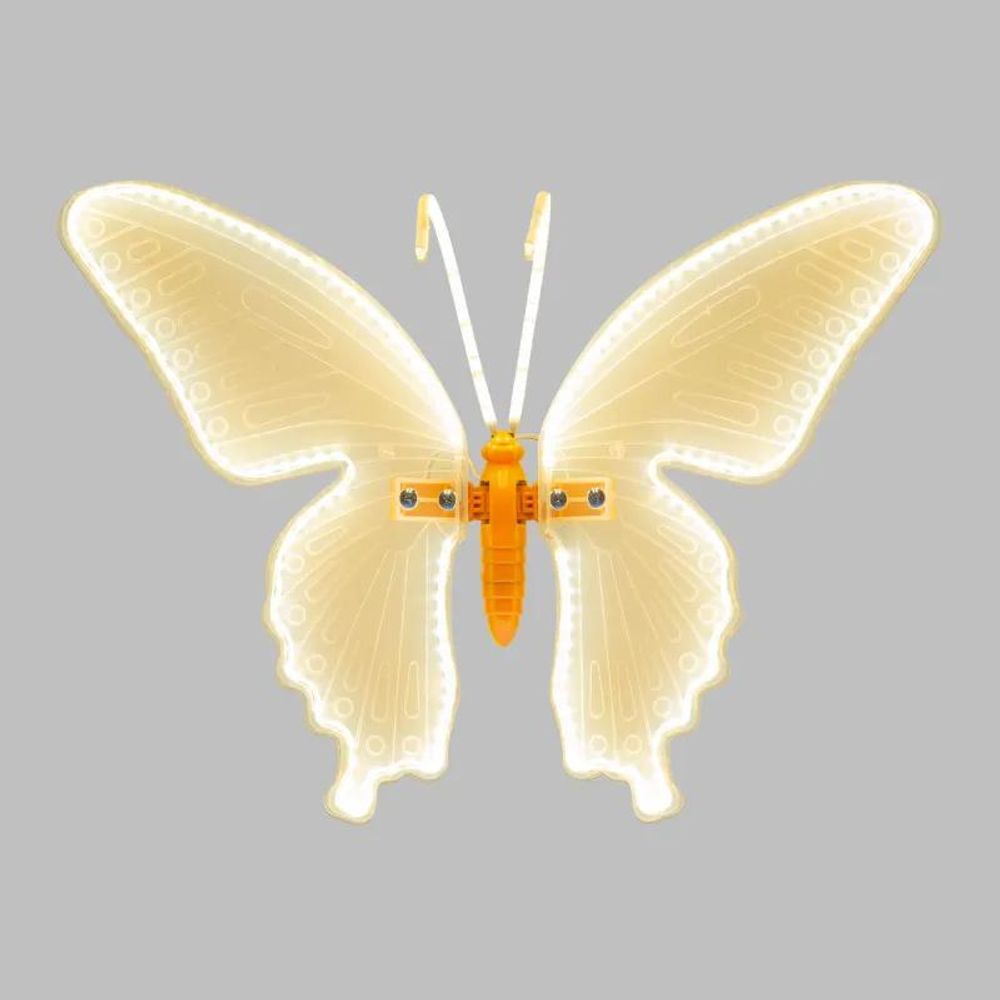 Papillon lumineux led blanc chaud 43cm lumière fixe blanc jaune décoration lotti