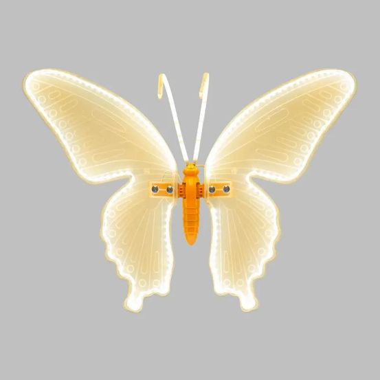 Papillon lumineux led blanc chaud 43cm lumière fixe blanc jaune décoration lotti