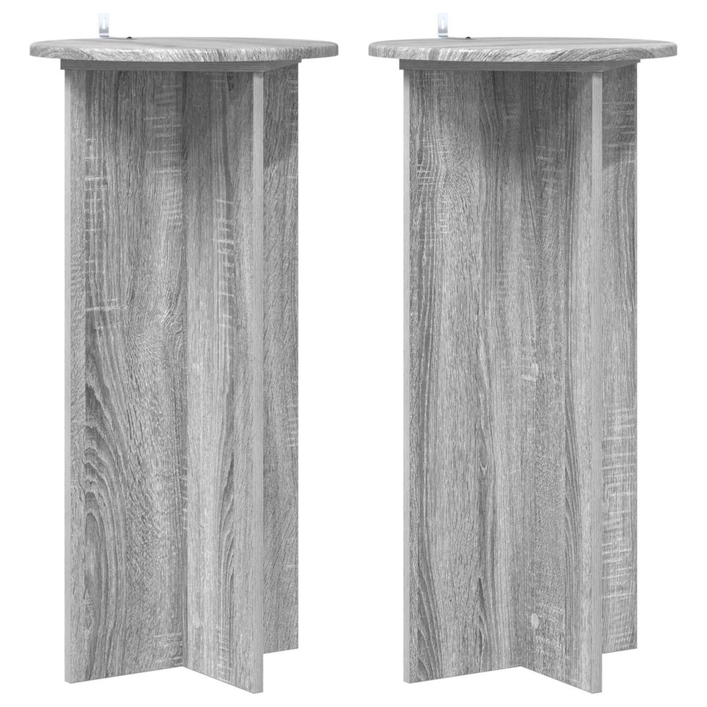 Support de plante 2 pièces sonoma gris 40 x 40 x 80 cm