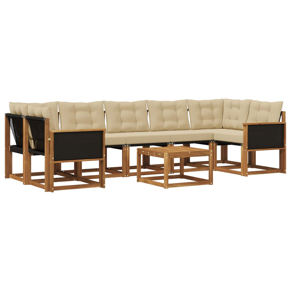 Ensemble de canapés d'extérieur 8 pcs naturel et beige