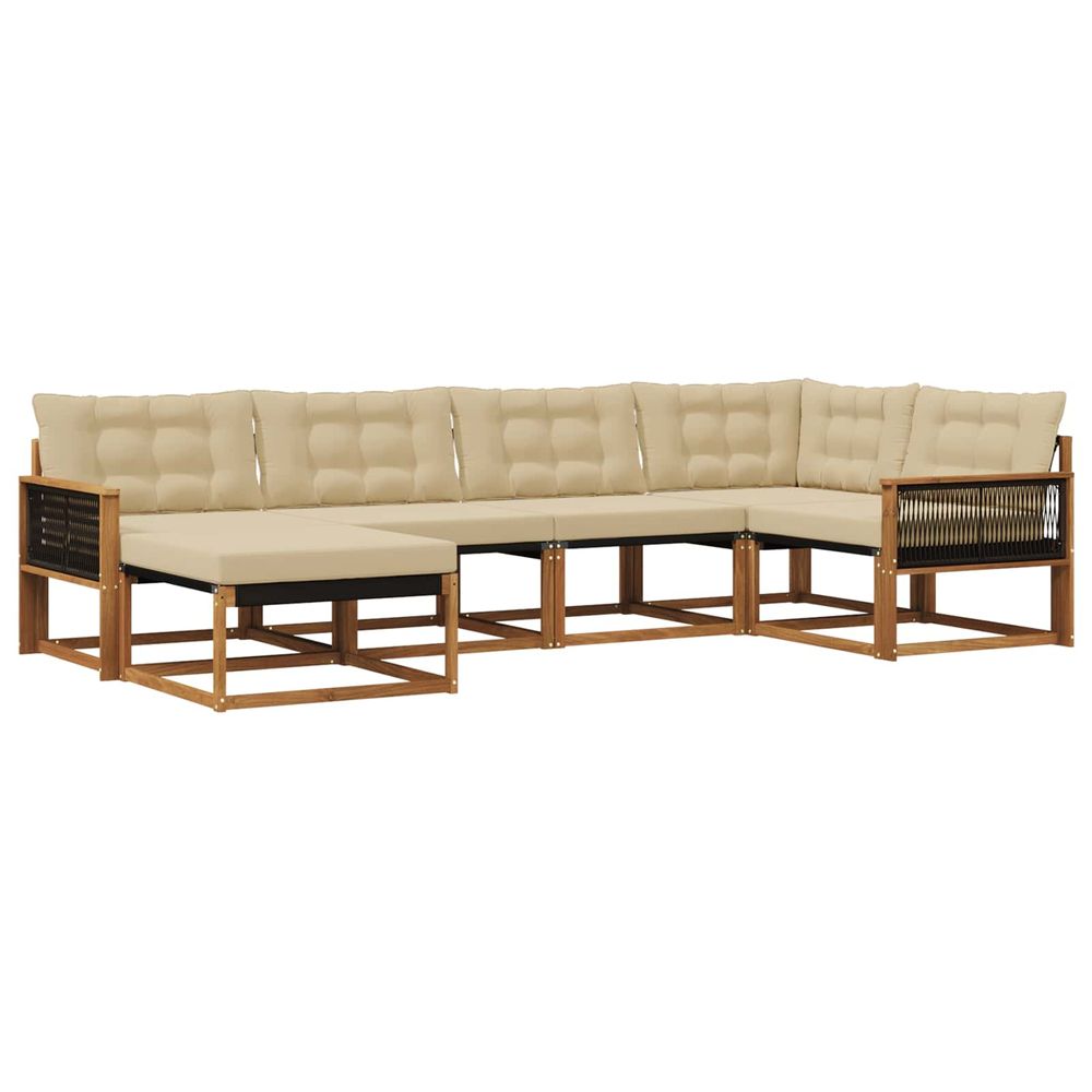 Ensemble de canapés d'extérieur 6 pc naturel et beige