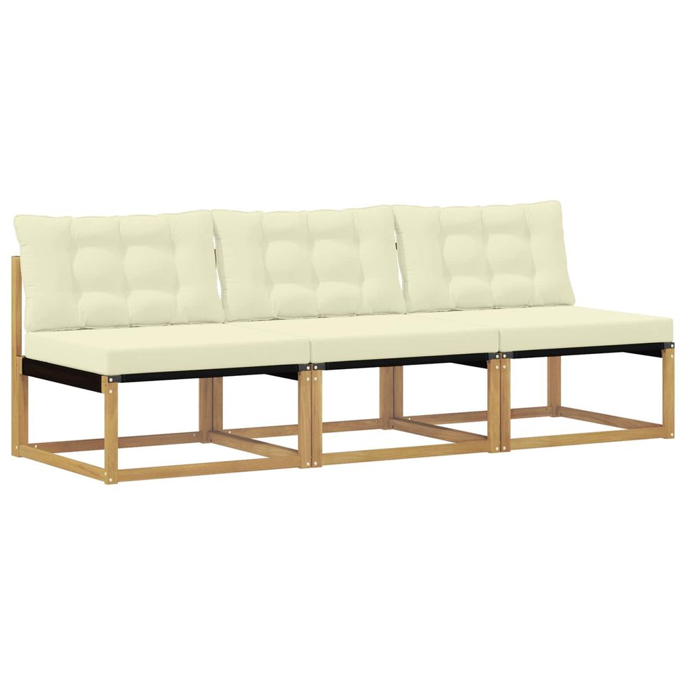 Sofa de milieu extérieur bois d'acacia massif blanc