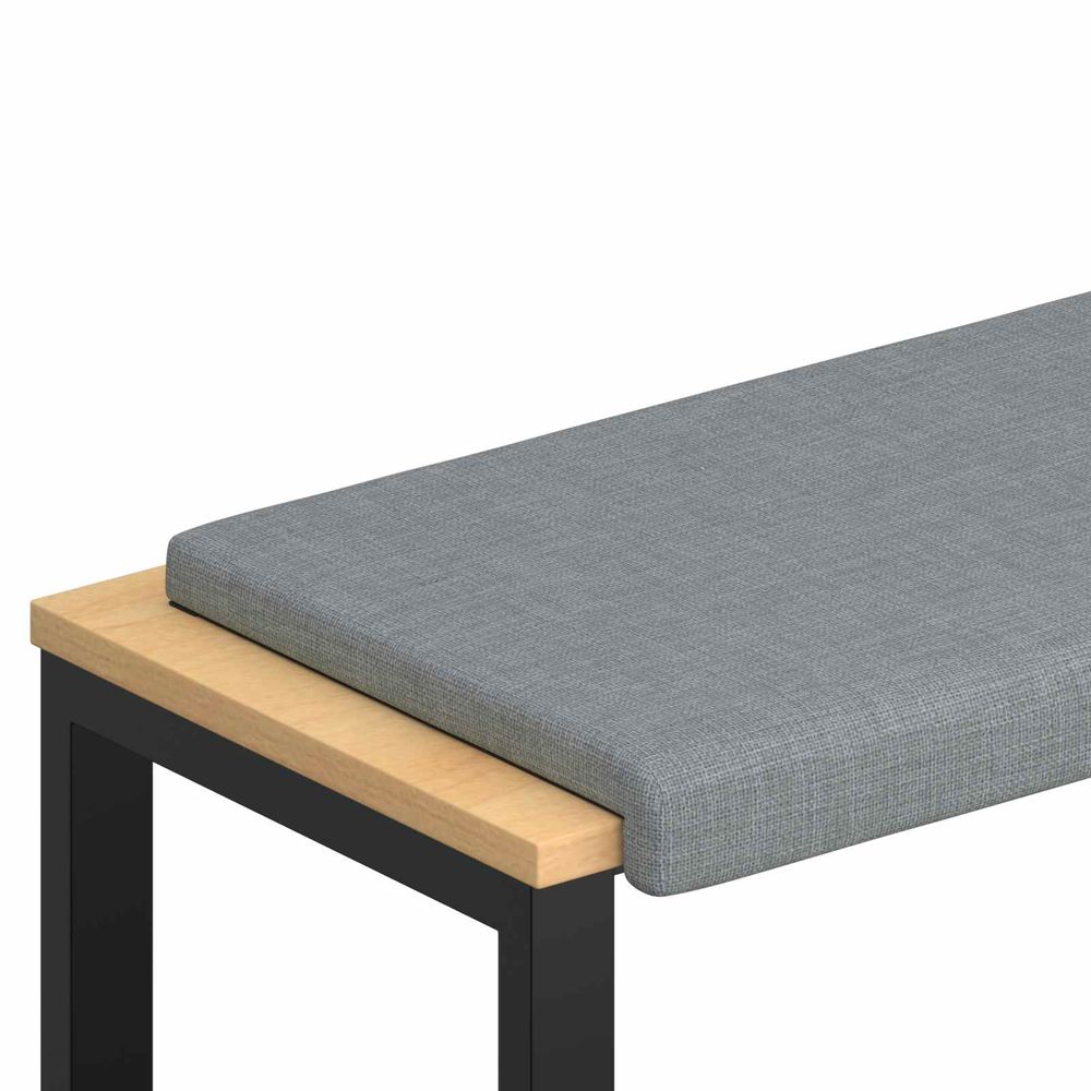 Coussin de banc tissu gris clair profondeur 35 cm