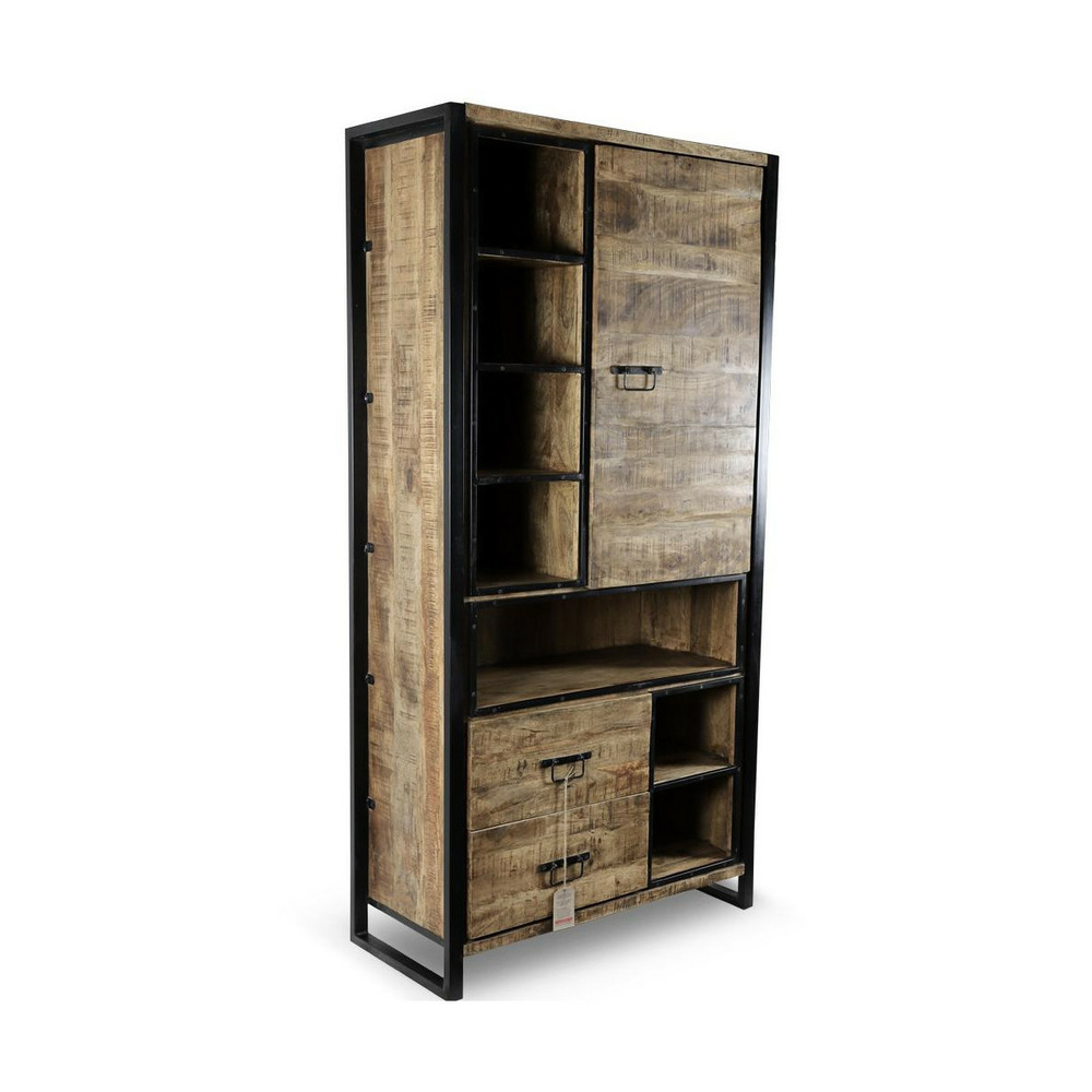 Buffet 2 tiroirs bois marron - ulyssia décoration d'autrefois