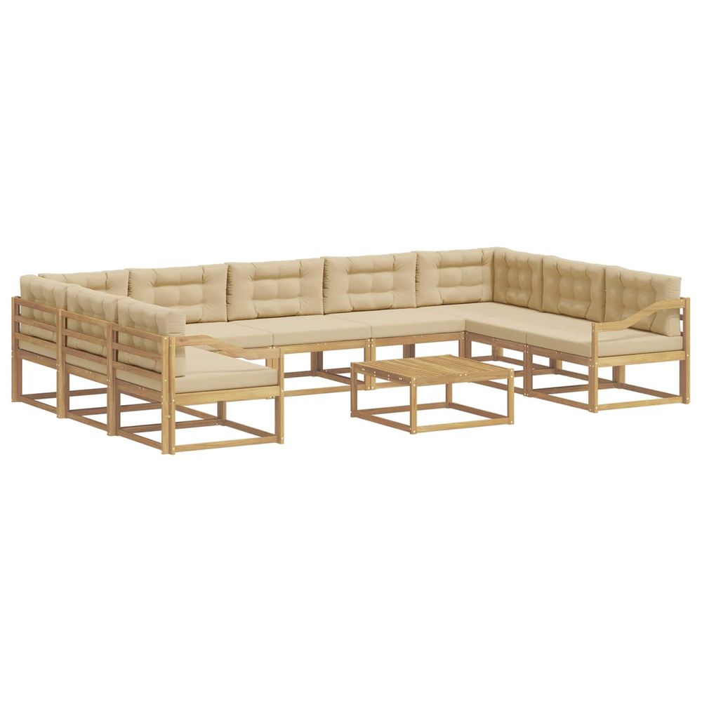 Ensemble de canapés d'extérieur 10 pc blanc et beige