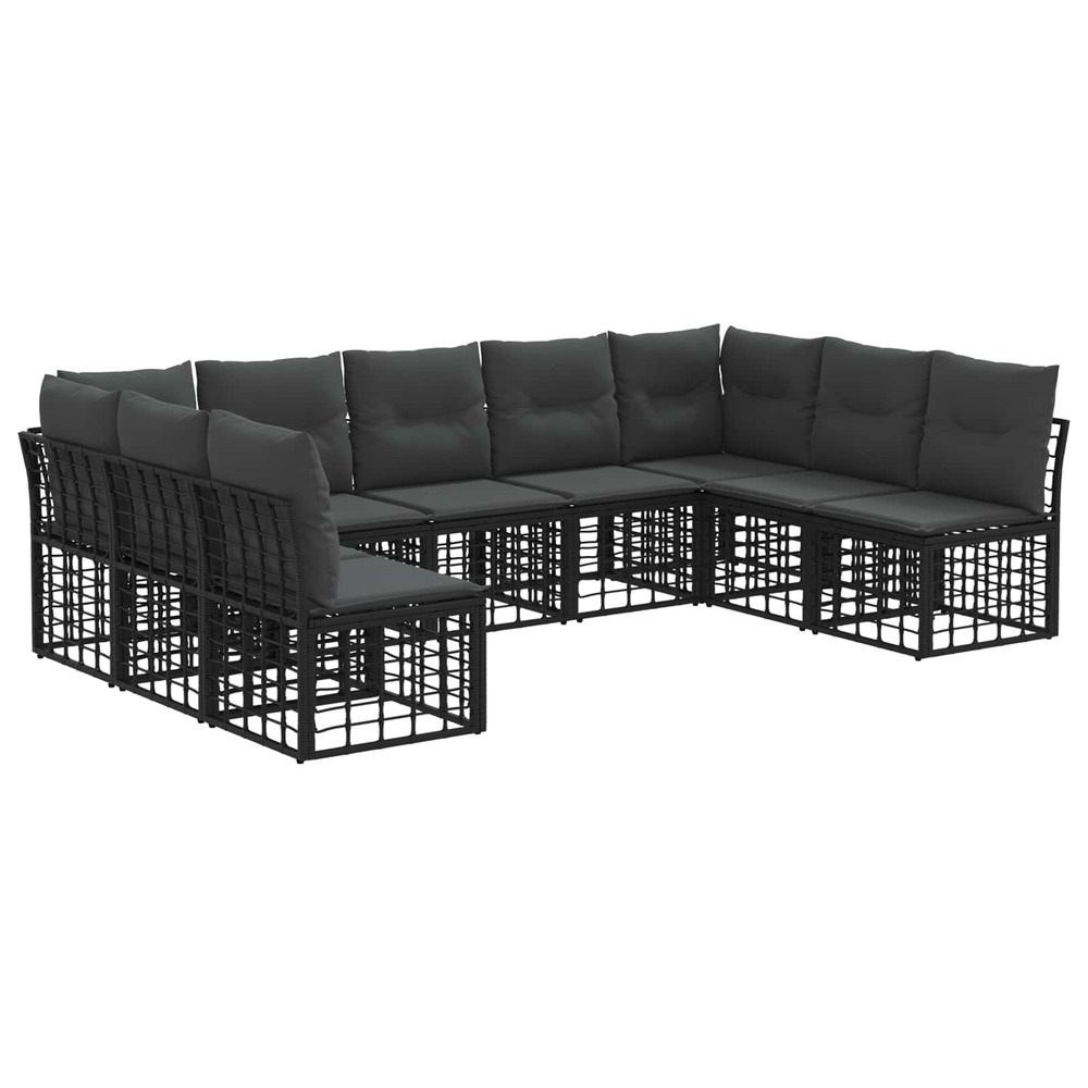Ensemble de canapés d'extérieur noir polyester