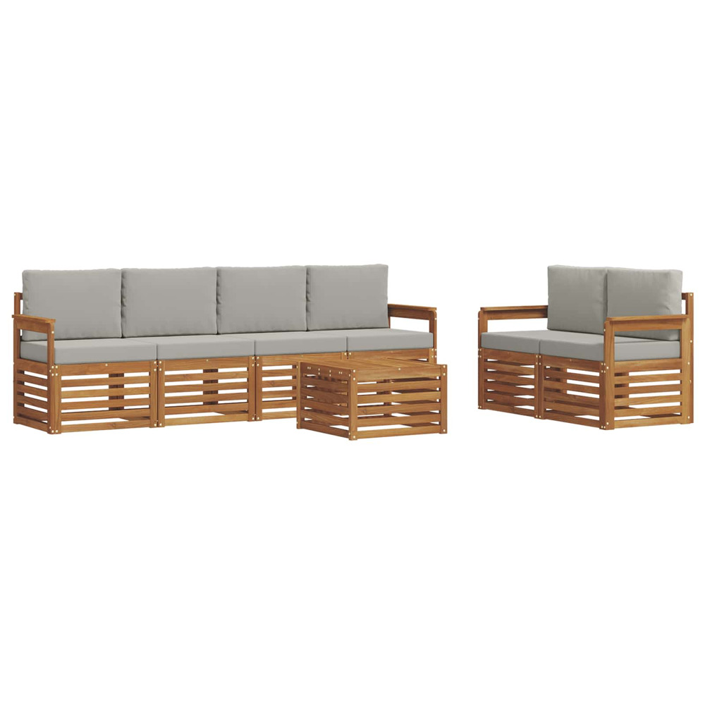 Ensemble de canapés d'extérieur 7 pcs gris naturel et clair