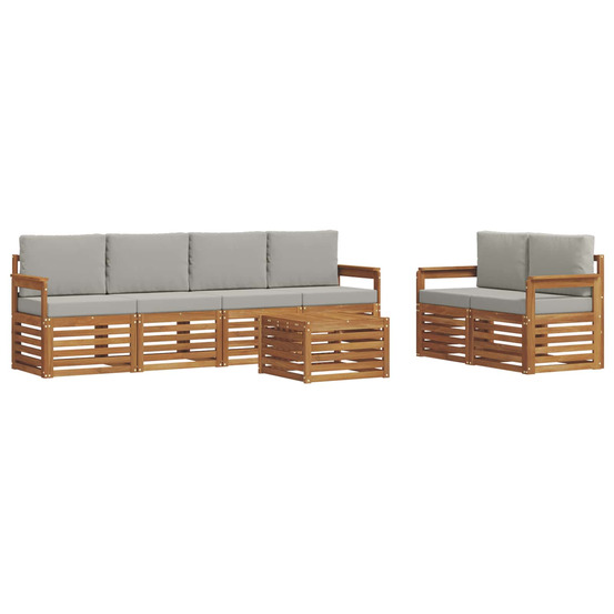 Ensemble de canapés d'extérieur 7 pcs gris naturel et clair