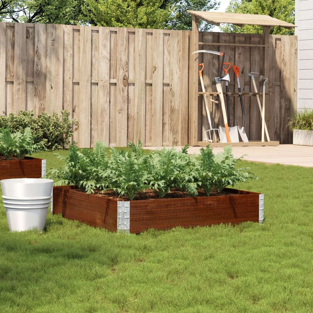 Carré potager en bois de pin modulable pour jardin marron 100x100cm