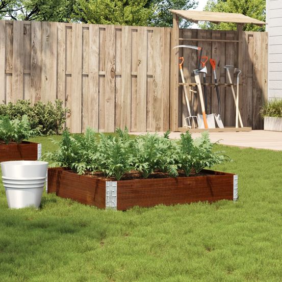 Carré potager en bois de pin modulable pour jardin marron 100x100cm