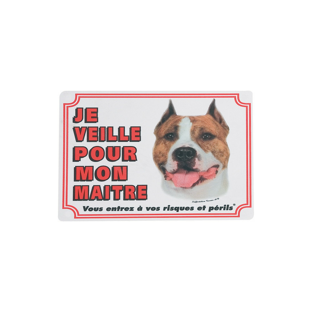 Panneau portail american staffordshire terrier chien