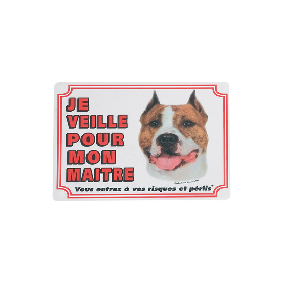 Panneau portail american staffordshire terrier chien