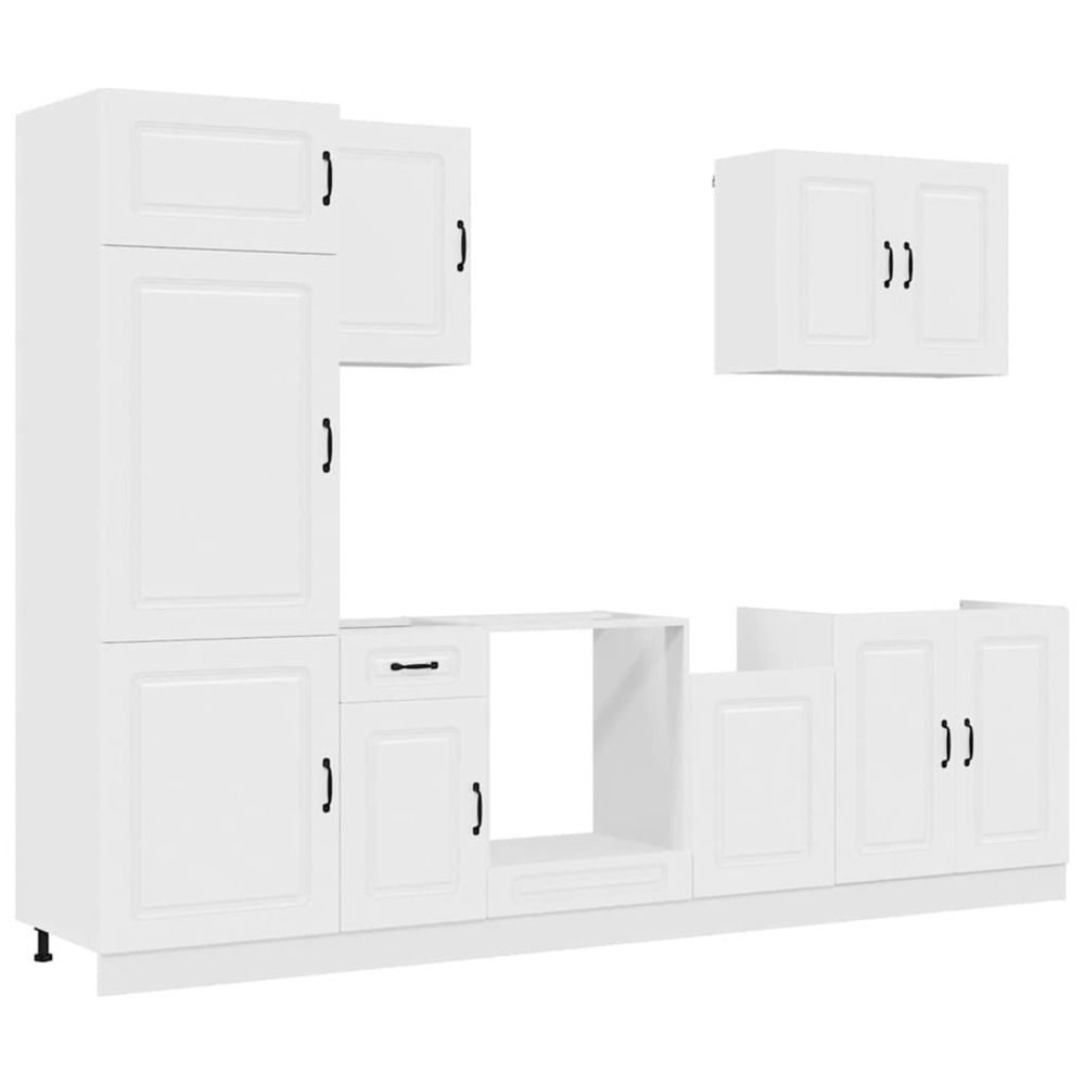 Ensemble d'armoires cuisine 7pcs kalmar blanc bois d'ingénierie