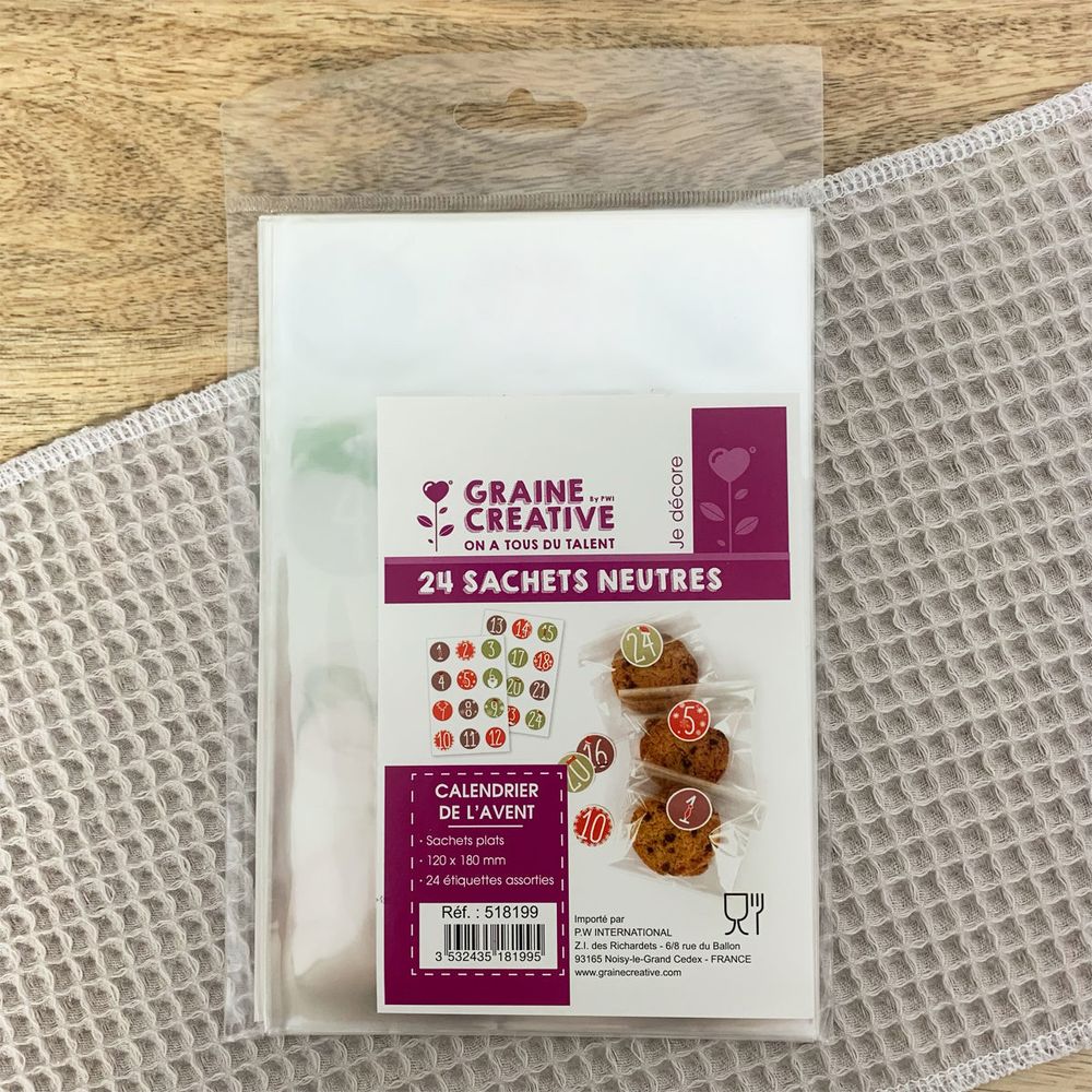 Kit de 24 sachets neutres pour fabriquer son calendrier de l'avent maison