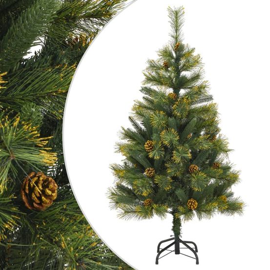 Sapin de noël artificiel articulé avec pommes de pin 120 cm