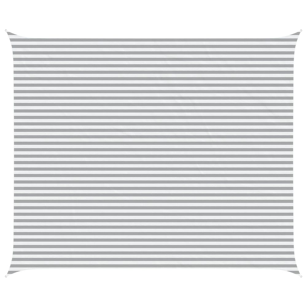 Voile d'ombre gris clair et blanc 5 x 6 m