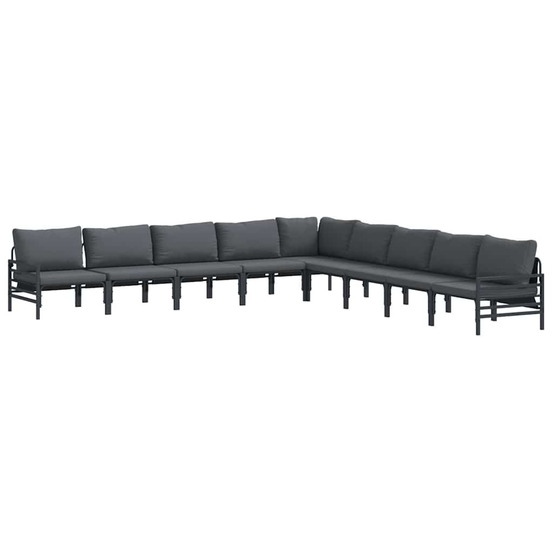 Ensemble de canapé de jardin anthracite acier