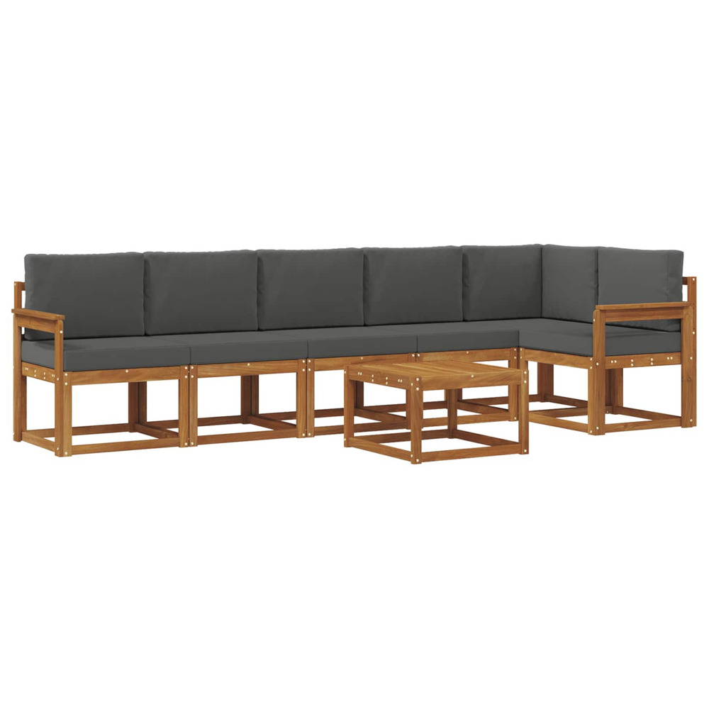 Ensemble de canapés d'extérieur 7 pcs naturel et anthracite