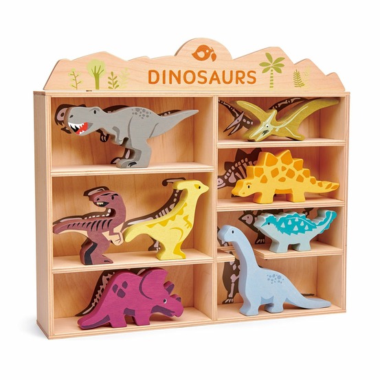 Set animaux en bois dinosaures