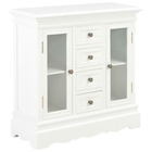 Buffet bahut armoire console meuble de rangement blanc 70 cm bois de pin massif