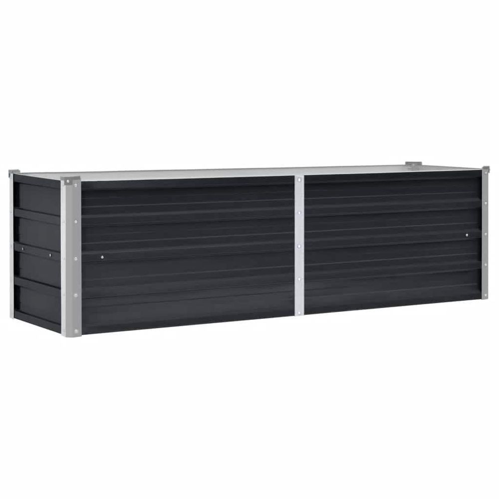 Lit surélevé de jardin anthracite 160x40x45 cm acier galvanisé