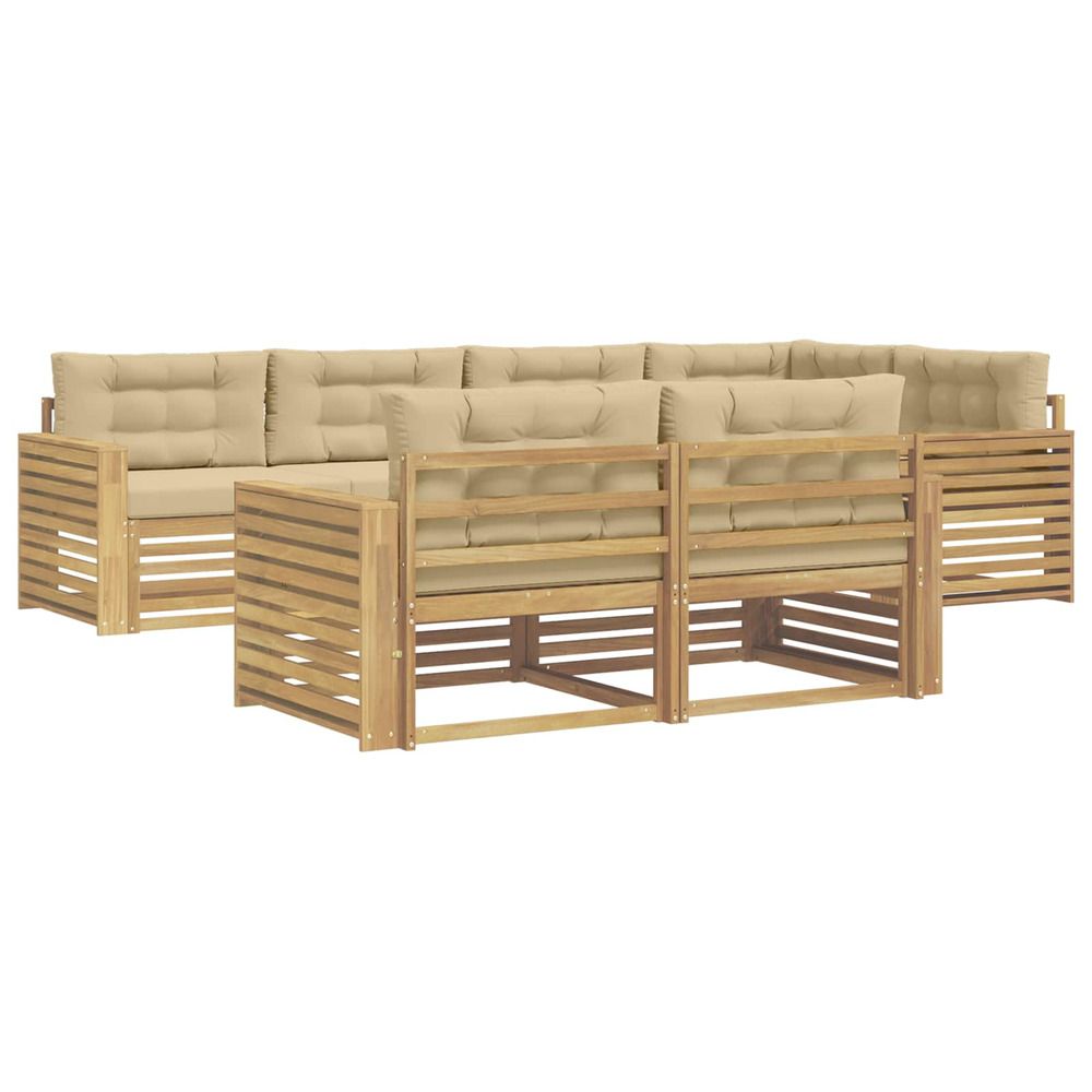 Ensemble de canapés d'extérieur 7 pc blanc et beige polyester