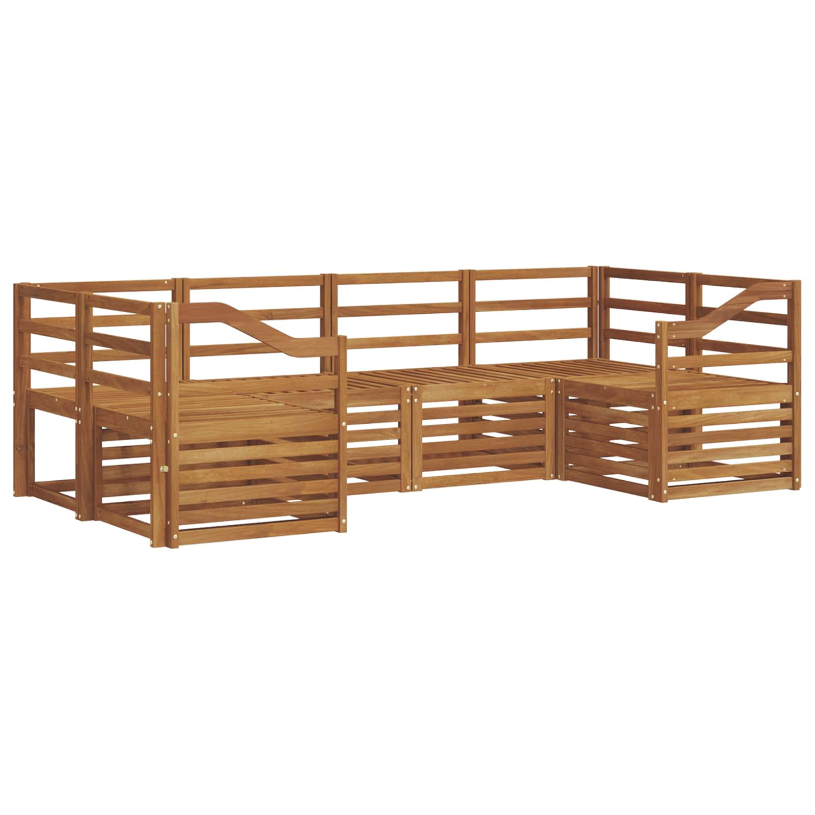 Ensembles de canapés 6 pcs naturel bois d'acacia massif