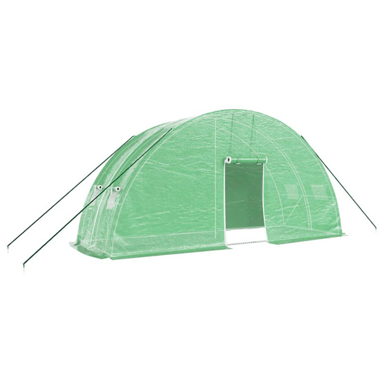 Serre avec cadre en acier vert 12 m² 6x2x2,85 m