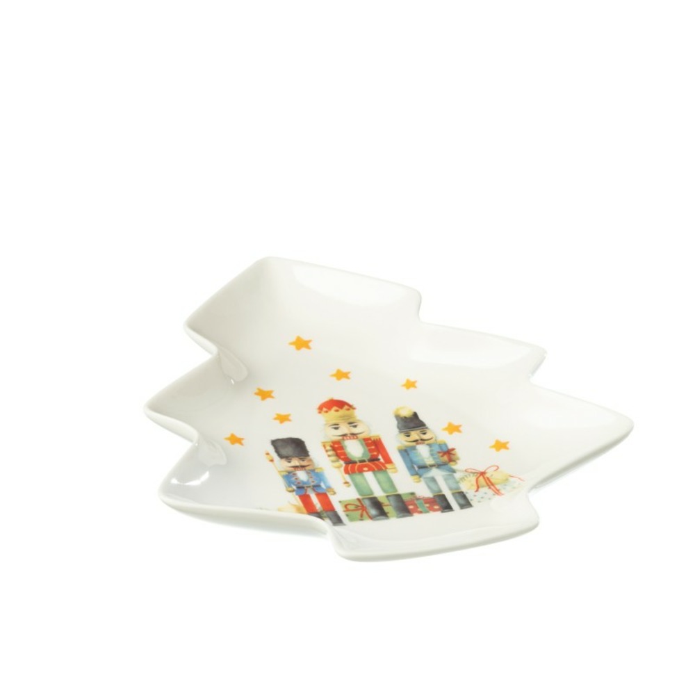 Assiette en forme de sapin en céramique blanche 25. 5x21. 2x2. 8 cm