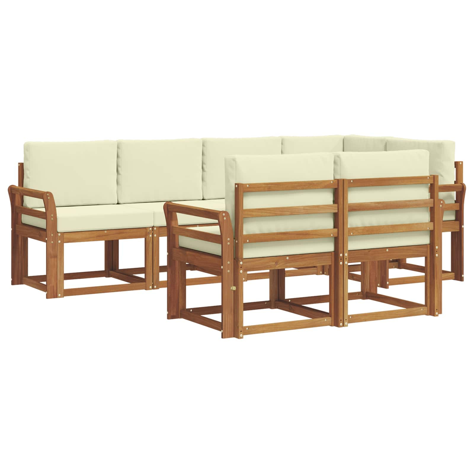 Ensemble de canapés d'extérieur 7 pcs naturel et crème