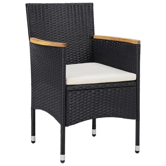 Chaises à manger de jardin lot de 2 résine tressée noir